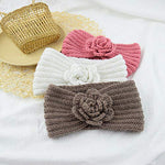 El Regalo Knitted Flower Headwrap Headband | Ear Warmer Hair Muffs Band | Winter Designer Ear Warmer Headbands for Girls & Women (Pink)