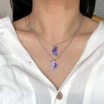 El Regalo 2 PCs Best Friend Butterfly Necklaces for Girls- Matching Butterfly Pendant Necklace Set BFF Friendship Necklace, Dainty Jewelry Gifts for Women Teen Girls (Purple BF Butterfly)