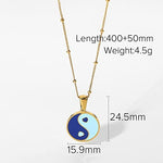 El Regalo 2 PCs Yin Yang Pendant Necklaces- Enamel Yin Yang Heart Flower Colorful Necklaces for Best Friends/Couple/Besties (Set-2)