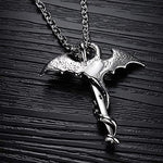 El Regalo Hip Hop Creative Sword Wing Dragon Pendant Chain Necklace for Boys/Men (Silver Sword)