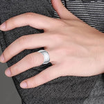 El Regalo Solid Stainless Steel 6mm Plain Classic Band Ring Comfort-Fit for Men Women- Anti Tarnish/Waterproof Plain Dome Stacking Simple Rings Bands Thumb Finger Ring (Silver Flat, 21)