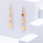 El Regalo Cute & Trendy Gold Star Tassel Earrings- 4 Star Statement Tassel Earrings Stud Earrings for Women & Girls