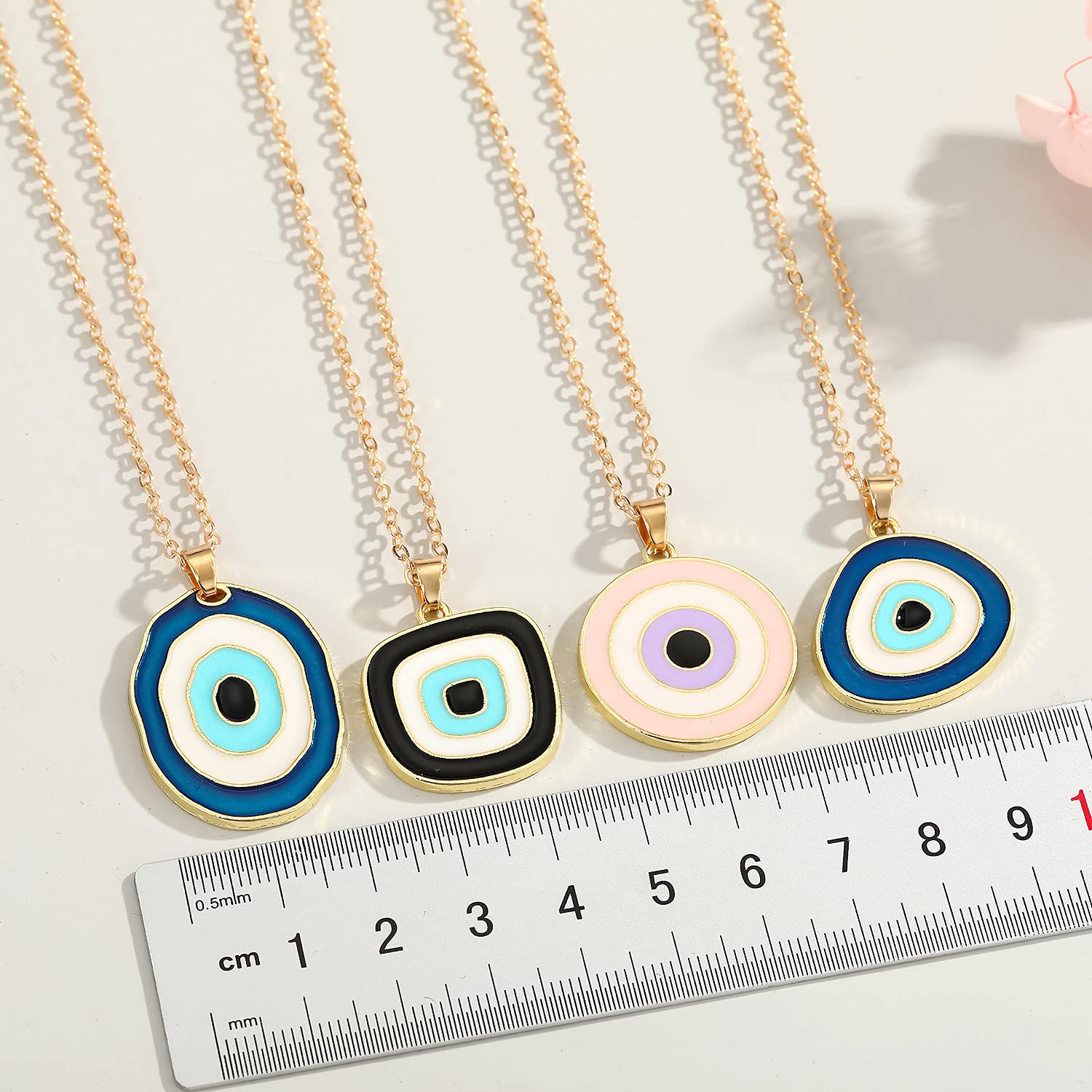 El Regalo 1 PC Evil Eye Enamel Protection Necklace for Girls & Women | Gold Plated Fashion Evil Eye Necklace (Black Evil Eye)
