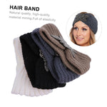El Regalo 1 PC Winter Knitted Sequin Flower Headband Ear Warmer for Girls & Women - Headwrap with 3D Sequin flower- Ear Warmer Hair Muffs Band | Winter Designer Headbands (Black)