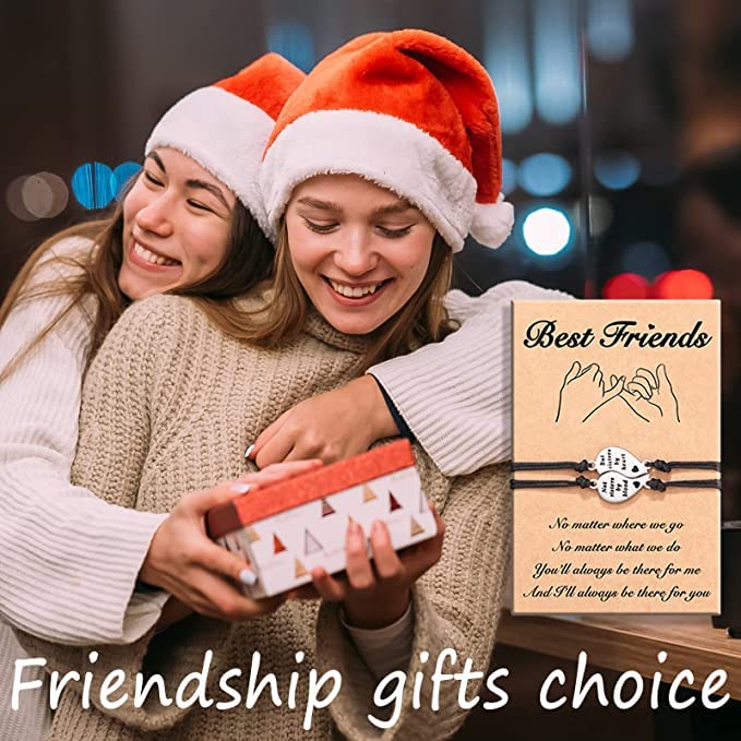El Regalo 2PCs Best Friend Stainless Steel Not Sister by Blood But Sister by Heart Friendship Bracelet Set for Girls & Women