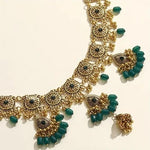 El Regalo Bohemian Vintage Hollow Waist Chain for Women - Indian Ethnic Golden Belly Chain with Beads, Tassels, Jhumkas & Bells - Adjustable Waist/Hip Body Belt for Saree, Lehenga & Dresses (Green)