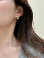 El Regalo 1pair Copper Imitation Faux Pearl Grey Color for Girls & Women- Elegant, Western Versatile Pearls Stud Earrings (Gold)