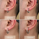 El Regalo 3 Pairs of Unisex Non-Piercing, Clip On Earrings for Girls/Boys/Men/Wome- Surgical Stainless Steel Hypoallergenic Huggie Fake Earrings (Silver)