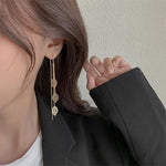 El Regalo 925 Silver Plated Flower Threader Earrings- Needle Threader Long Tassel Earrings for Girls & Women (Leaves Threader)