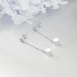 El Regalo Minimalist Pearl Tassel Earrings for Women | Elegant Chain Drop Earrings | Indo Western Style Dangle Pearl Earrings (Style-3)