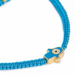 El Regalo 1 PC Hamsa Hand Evil Eye Nazaria Rakhi for Brother- Fancy Evil Eye Rakhi Gift Box with 1 PC Rakhi, Shagun Pack & Rakhi Message Card in Rakhi Gift Box (Light Blue Hamsa Rakhi)