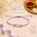 El Regalo 1PC Minimalist Infinity Rakhi for Brother- Simple Infinity Rakhi with Roli Chawal, Rakhi Message Card in Rakhi Gift box for Brother (Purple)