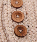 El Regalo Knitted Headwrap Headband Ear Warmer Hair Muffs Band | Winter Designer Unisex Headbands (Cream Button Style)