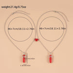 El Regalo Unisex 2Pcs/Set Crystal BFF Best Friend Magnetic Couple Matching Split Heart Pendant Necklaces for Besties/Couples - Valentines Day Gift (Red)