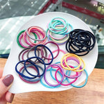 El Regalo 100pcs/pack Simple Rubber Bands- Thin Elastic Hair Ties Seamless 3mm Ponytail Soft & Elastic, No Damage Hair Rubberbands For Kids/Girls/Women (Colorful)