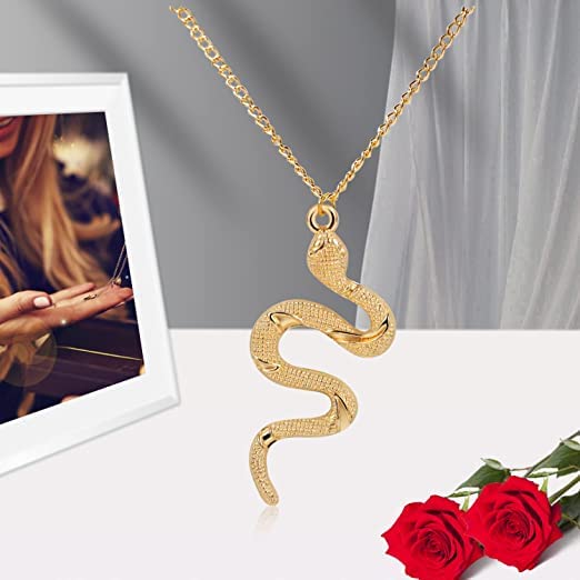 El Regalo Snake Unisex Necklace for Girls/ Boys/ Men & Women - Trendy Serpent Necklace Dainty Pendant Necklace Jewelry (Golden)