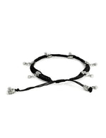 El Regalo 1 PC Boho Macrame Adjustable Oxidized German Silver Bead Nazabattu Anklet for Girls & Women- 1 Leg Bohemian Tribal Thread Anklet (Ghungroo Anklet)