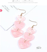 El Regalo Valentines Day Gift for Her- Heart Earrings for Women Girls- Dangling dangler Valentine's Day Gift (Pink Acrylic Heart Earrings)