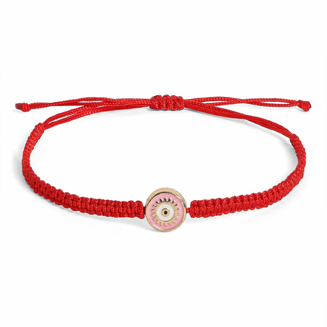 El Regalo Fancy Red Evil Eye Rakhi for Brother/Bhai- Designer Evil Eye Rakhi for Brother with Roli Chawal, Rakhi Message Card in Rakhi Gift Box (Pink Evil Eye)