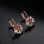 El Regalo Elegant Sparkling Colorful Cubic Zirconia Flower Earrings For Teen Girls/Women- AAA Swiss Cubic Zirconia Flower Multicolour Earrings