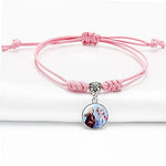 El Regalo 2 PCs Frozn Princess Bracelets for Girls | Faux Leather Adjustable Princess Bracelets (Pink & Sky Blue)
