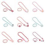 El Regalo Girls Jewelry Sets: Beaded Necklace & Bracelet Sets, Princess Necklace Bracelet combo for Girls, Beaded Jewelry for Kids Girls (Multi Flowers Jewelry Set)