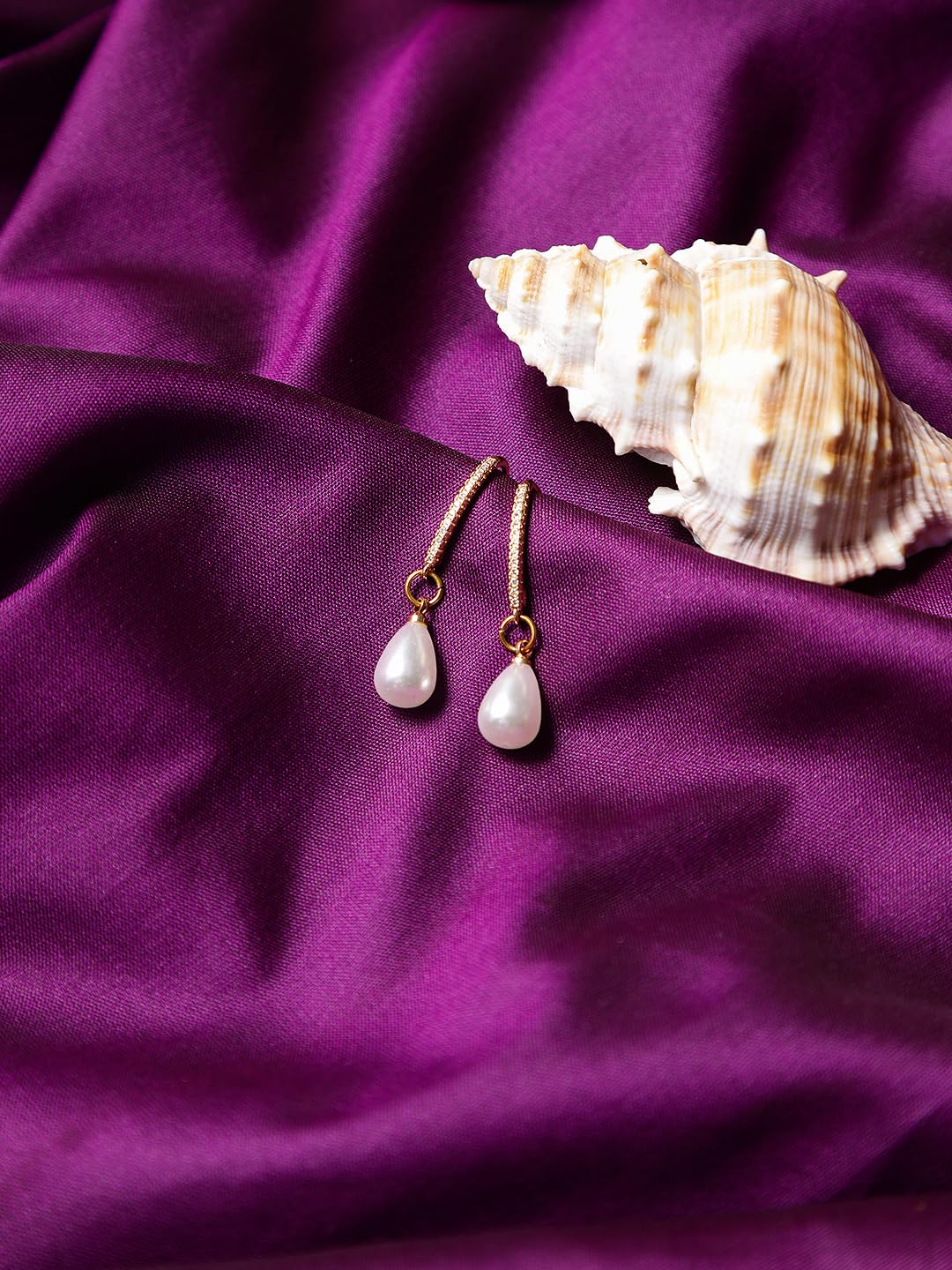 El Regalo Statement Pearl Zircon Earrings- Pearl Drop Zircon Hook Earring for Girls & Women
