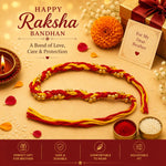 El Regalo Traditional Moli Rakhi for Brother | Long Braided Kalava Raksha Sutra Thread | Red Yellow Sacred Mauli Dhaga | Handmade Minimalist Rakhi for Men & Boys | Raksha Bandhan
