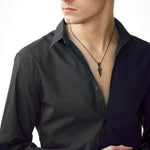 El Regalo Men's Stainless Steel Arrowhead Necklace for Boys/Men- Gift for Him (Black)