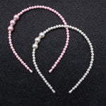 El Regalo 2 PCs Pink & White Pearls Hairbands for Girls/Teens/Women | Bridal Headpieces Women Girls Pearls Hair Accessories