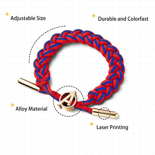 El Regalo 1 PC Superhero Braided Bracelet- Adjustable Unisex Super Hero Handmade Bracelet for Kids/Teens/Girls/Boys/Men/Women (A Green-White Shade)