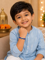 El Regalo 1PC Cute Kids Rakhis - Fancy Cartoon & Superhero Rakhi for Brother or Sister - Spiderman, Batman, Kitty - With Roli Chawal in Rakhi Box (Blue Spider)
