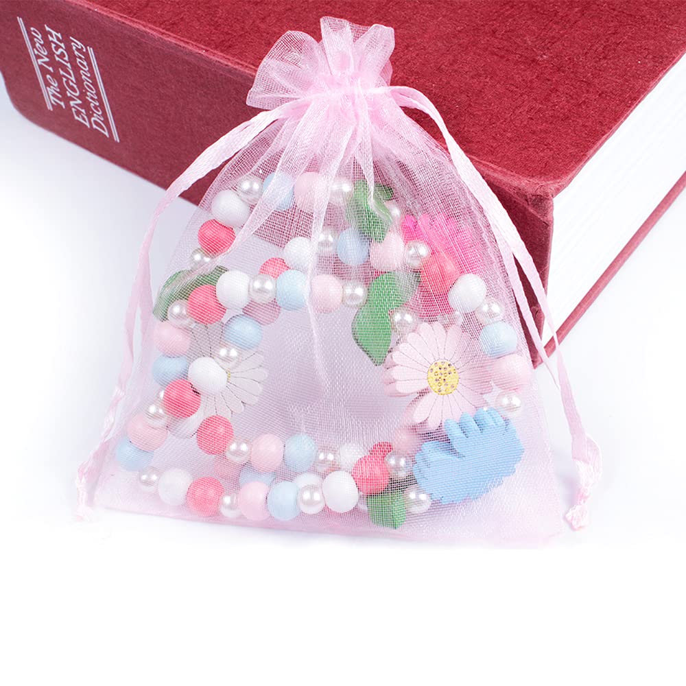 El Regalo Kids/Toddlers/Girls Wooden Beads Handmade Necklace & Bracelet Jewelry Sets (1 Necklace & 1 Bracelet): Kids Princess Jewelry Set (Flower Kids Jewelry Set)