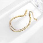 El Regalo Stainless Steel Double Layers 1 Leg Anklet - 1PC Anti-Tarnish, Waterproof Anklets for Girls & Women (Style-1)