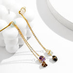 El Regalo Uniquely Handcrafted Gold Plated Arm Cuff Jewelry for Women/Girls - Armband Stone Pendant Bracelet Healing Stone Upper Armband Tassel Arm Bands Jewelry (Purple Stones)