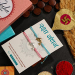 El Regalo 2PCs Cute Kids Bracelet Rakhi Combo Sets- Fancy Kids Rakhi for Brother/Sister with Roli Chwal, Rakhi Message Card in Rakhi Box for Babies/Toddlers/Kids (2 Dolphins Rakhi)