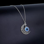 El Regalo 1 PC Evil Eye Hamsa Hand Unisex Pendant Necklace for Men & Women- Fancy Evil Eye Nazar Amulet (Crescent Moon Evil Eye)