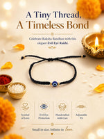 El Regalo Evil Eye CZ Bracelet Rakhi for Brother with Roli Chawal in Gift Box (Option-6)