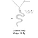 El Regalo Snake Unisex Necklace for Girls/ Boys/ Men & Women - Trendy Serpent Necklace Dainty Pendant Necklace Jewelry (Silver)