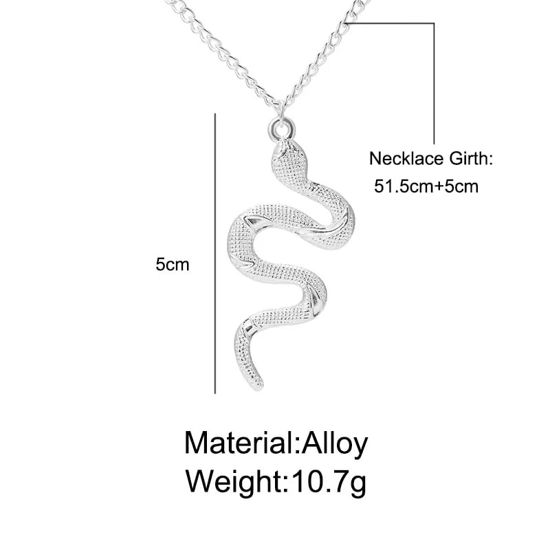 El Regalo Snake Unisex Necklace for Girls/ Boys/ Men & Women - Trendy Serpent Necklace Dainty Pendant Necklace Jewelry (Silver)