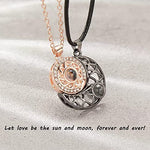 El Regalo BF Magnetic Sun Moon Matching Couple Necklace Set- Best Friend 2 PCs Necklaces Set for Besties/Best Friends/Couples (Gun Black & Golden) For Unisex Adult