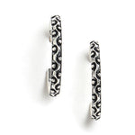 El Regalo 2 Pairs Tribal Oxidized Half Hoop Earrings, Huggie Earrings- Hammered Bohemian Oxidized German Silver Baali Earrings (Option-6)