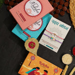 El Regalo 2PCs Cute Kids Bracelet Rakhi Combo Sets- Fancy Kids Rakhi for Brother/Sister with Roli Chwal, Rakhi Message Card in Rakhi Box for Babies/Toddlers/Kids (Rainbow & Star Rakhi)