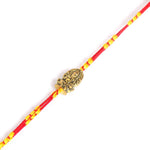 El Regalo OM Ganesha Red Thread Rakhi for Brother/Bhai/Bhaiya- Auspicious OM/Aum, Ganesha Rakhi with Roli Chawal Shagun, Rakhi Message Card in Rakhi Gift Box (Ganesha Moli)