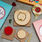 El Regalo 1PC Cute Kids Nazaria Rakhi for Little Brother - Kids Chrams Nazaria Rakhis for Babies/Toddlers with Roli Chawal, Rakhi Message Card in Rakhi Gift Box (Yellow Car Nazaria)