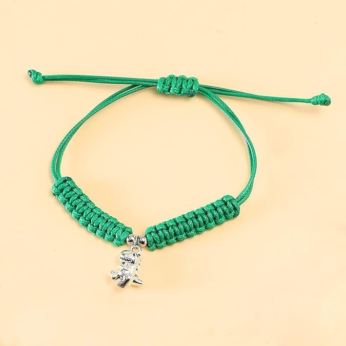 El Regalo Cute Rakhi for Brother- Fancy Tyrannosaurus Dinosaur Bracelet Rakhi for Bhai with Roli Chawal, Rakhi Message Card in Rakhi Gift Box (Green)