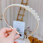 El Regalo Pearl Beads Decoration Plastic Hair Band for Kids, Girls and Women (Bunch of Pearls Flowers Hairband)