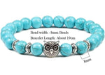 El Regalo 8mm Turquoise Beads Owl Braided Rope Unisex Bracelet for Girls/Boys/Men/Women Bohemian Jewelry Gift