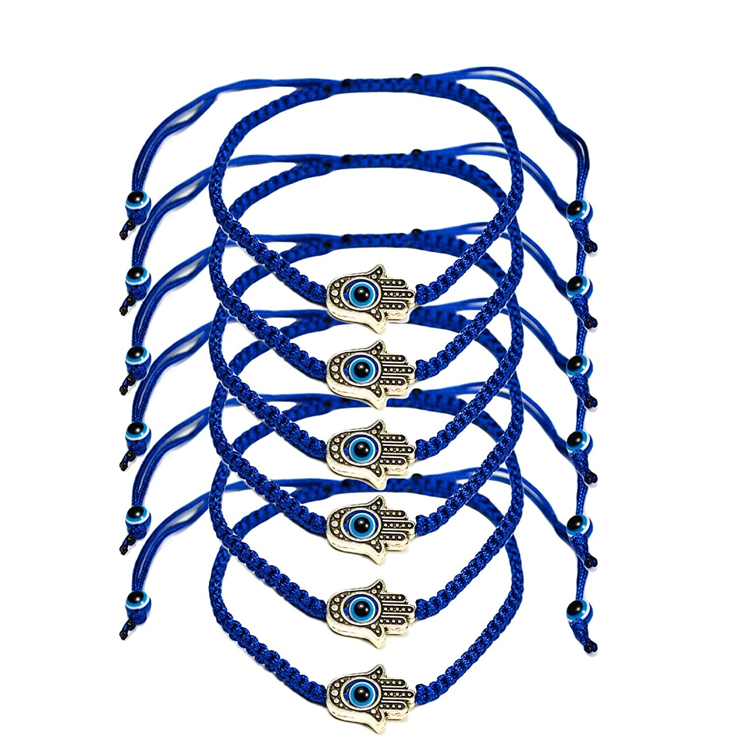 El Regalo 3 PCs Evil Eye Hamsa Hand Bracelets | Good Luck and Protection Evil Eye Hamsa Nazar Adjustable Unisex Bracelets for All (Hamsa Hand Bracelets)