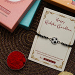 El Regalo Kids Rakhi for Baby Brother - Cute Charms Evil Eye Nazaria Rakhi with shagun, Rakhi Message Card in Rakhi Gift Box for Kids/Babies/Toddlers (Football)
